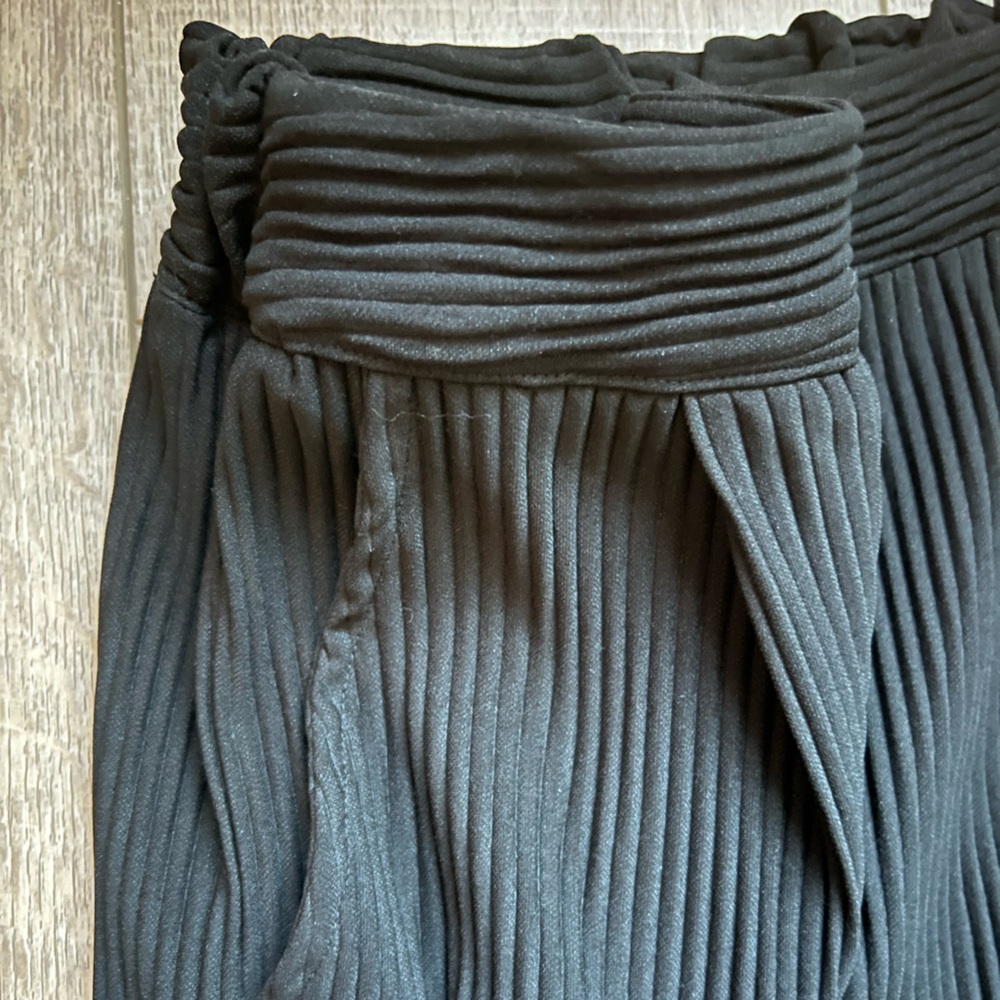 Black Ribbed Trousers - Picture 3 of 3